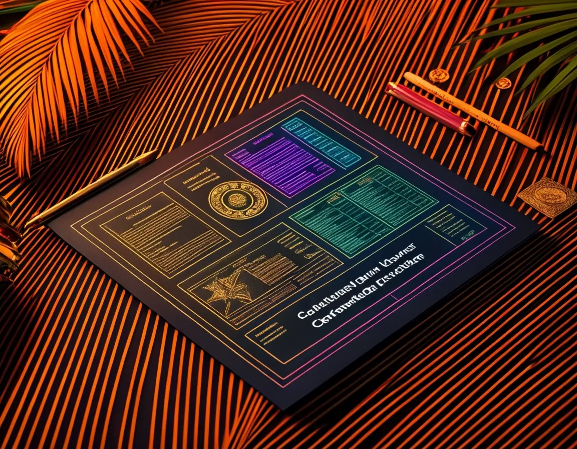 Professional business setting with digital gaming elements and world map highlighting Anjouan location